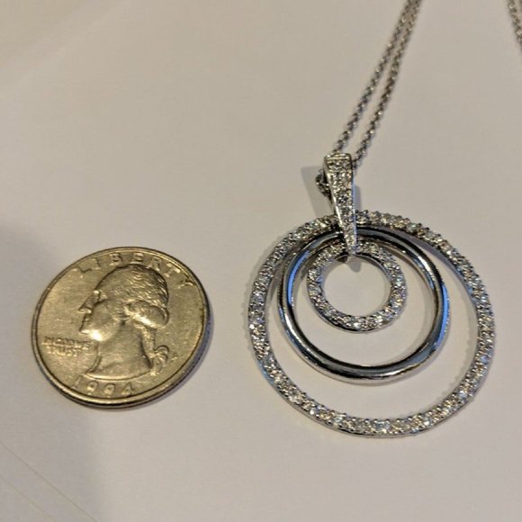 Sterling Silver Circle Necklace - Picture 3 of 4